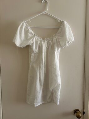 Princess Polly White Lace-Trim Mini Dress